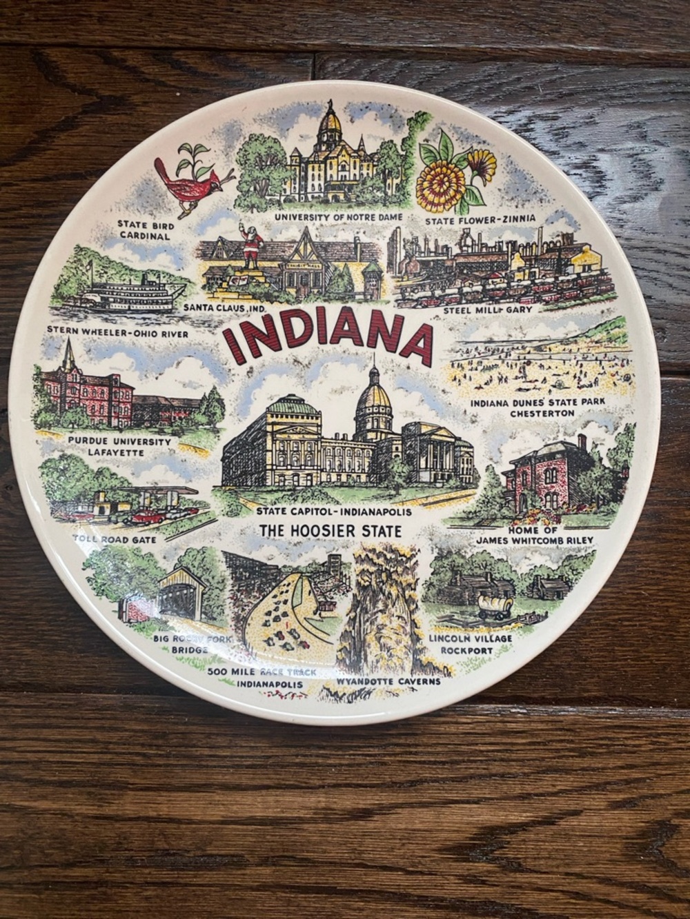 Indiana Souvenir Decorative Plate